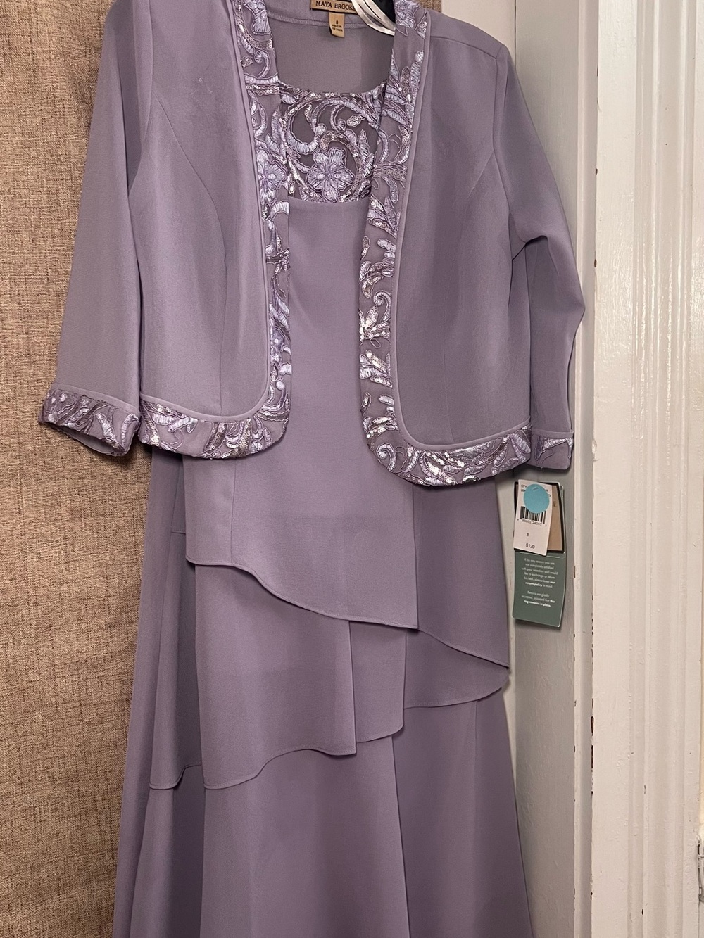 Brooks Lavender Embroidered Maxi Dress with Jacket